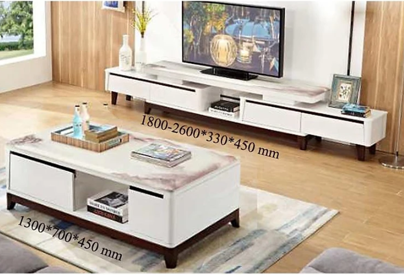 Tủ tivi và bàn sofa mặt đá hiện đại nhập khẩu Tundo PH-SET 262 cao cấp