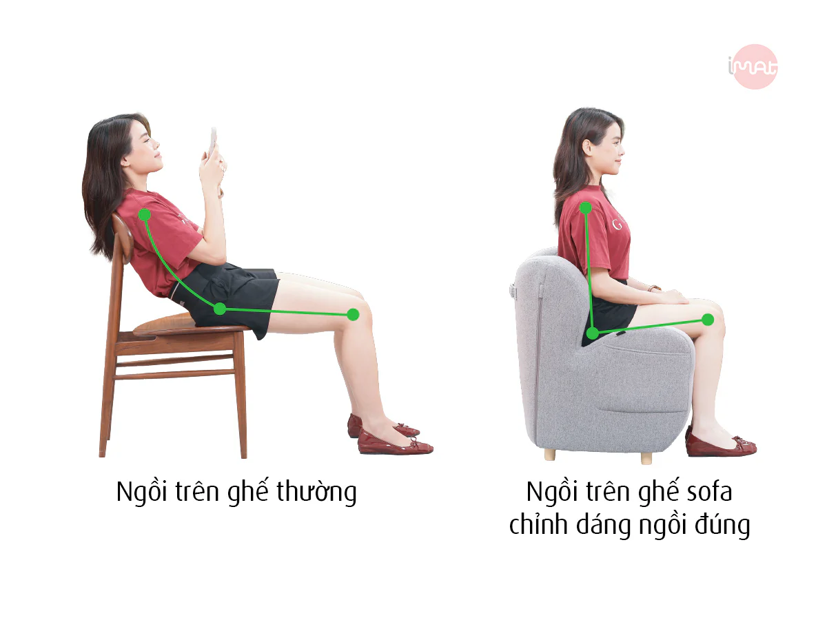 Ghế Sofa Chỉnh Dáng Ngồi Đúng iMat - Ghế ngồi chuẩn tư thế, giảm áp lực cột sống, dáng đẹp tự nhiên