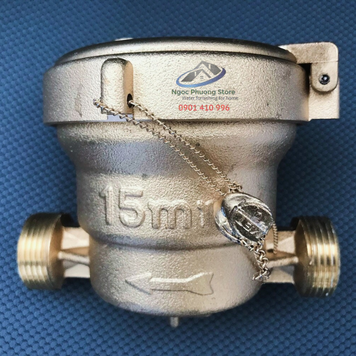 Đồng hồ đo lưu lượng nước sạch Sanwa nhập khẩu, có kiểm định, Phi 21mm SV15