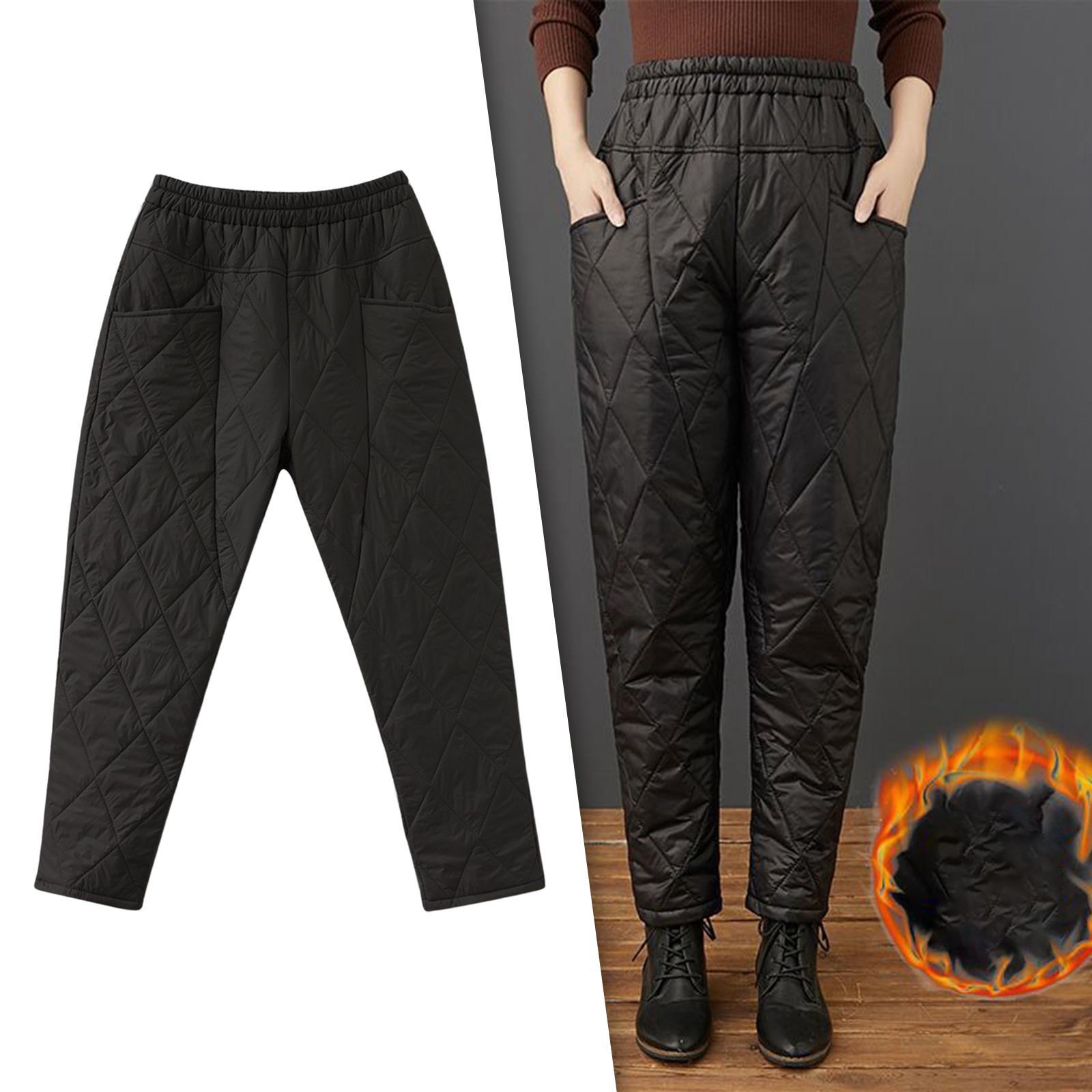 Women Winter Warm Packable Down Pants Compression Snow Windproof Thermal Pants Ski Pants Lightweight Casual for Running