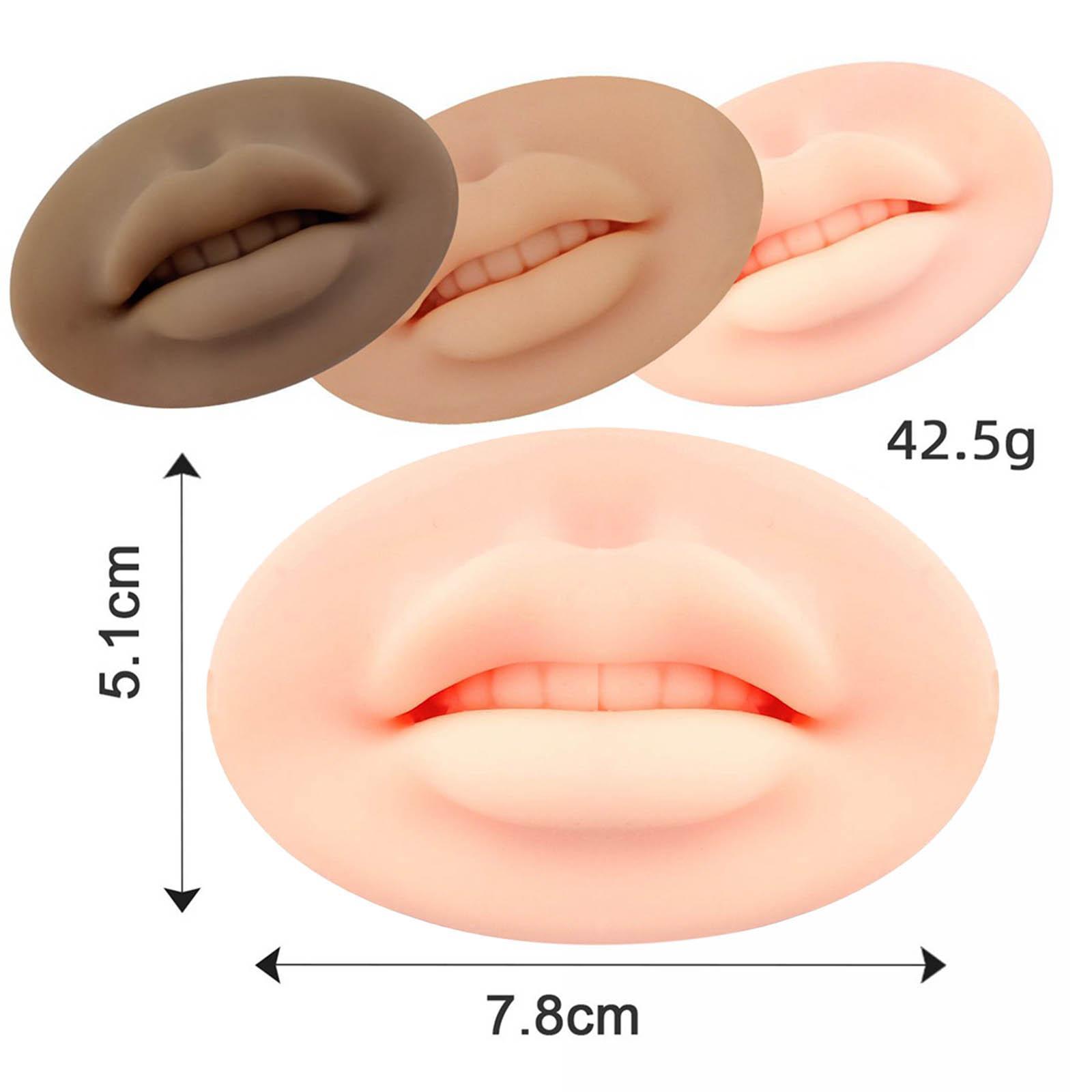 3x 5D Silicone Lips Practice Permanent Soft for Beginners Piercing Practice