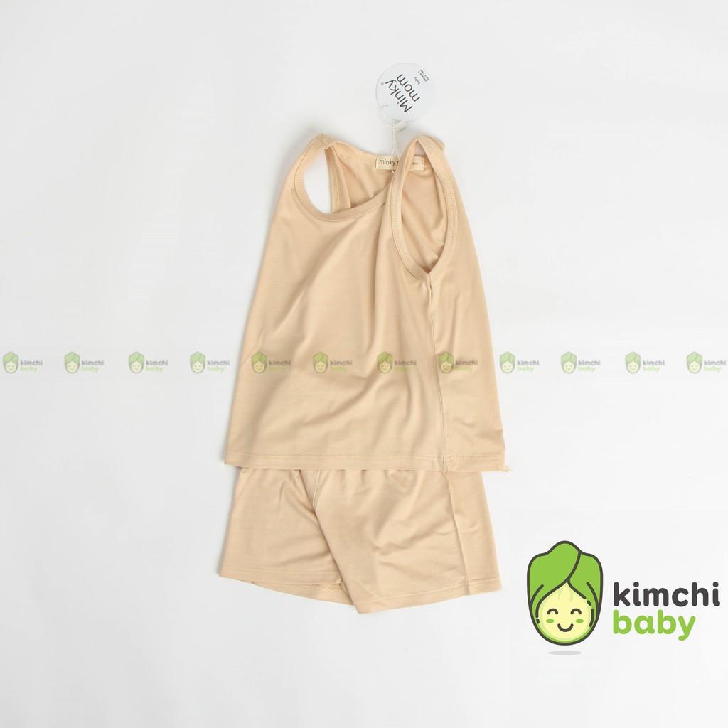 Bộ Ba Lỗ Bé Trai, Bé Gái Minky Mom Vải Thun Lạnh Basic Nhiều Màu, Bộ Quần Áo Cho Bé 3 Lỗ Mặc Hè Thoáng Mát MKM3LO2109