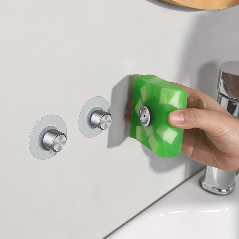 Rất nhiều 3 giá đỡ bồn rửa từ tính | Self -enimme cá mập tắm savon | Hỗ trợ tường bằng thép không gỉ mà không cần khoan nhà bếp WC , 3,1 x 1.9 1.6 cm