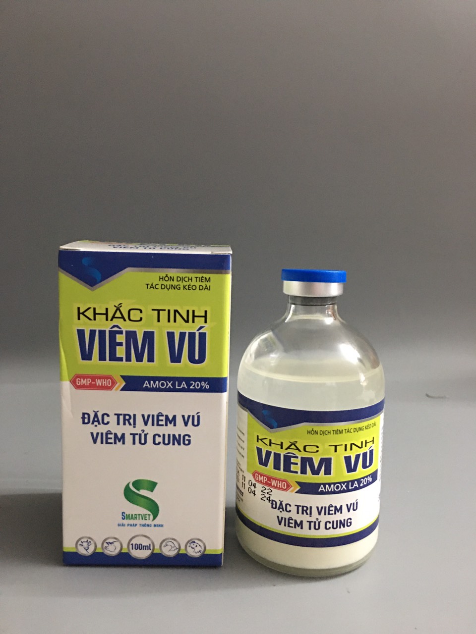 Thuốc thú y, Amox 20% (100ml-Smartvet) dùng cho chó, mèo, gia súc, gia cầm