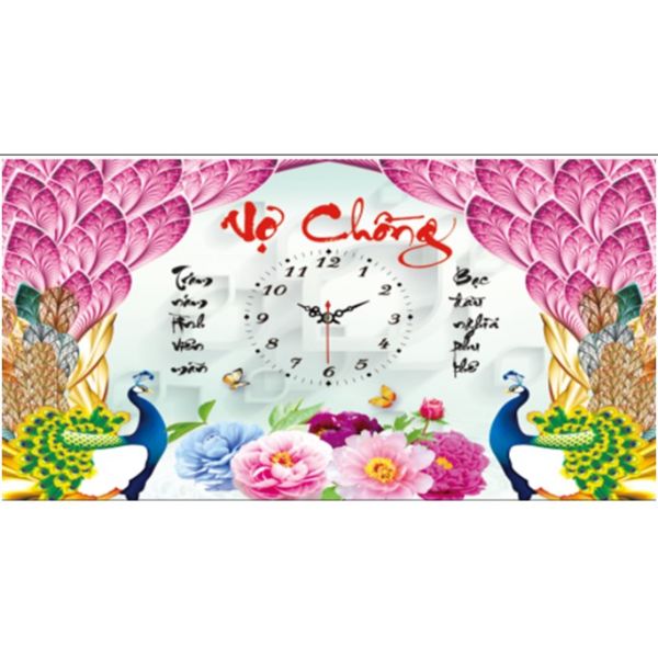 Tranh Đính Đá Đồng Hồ Vợ Chồng