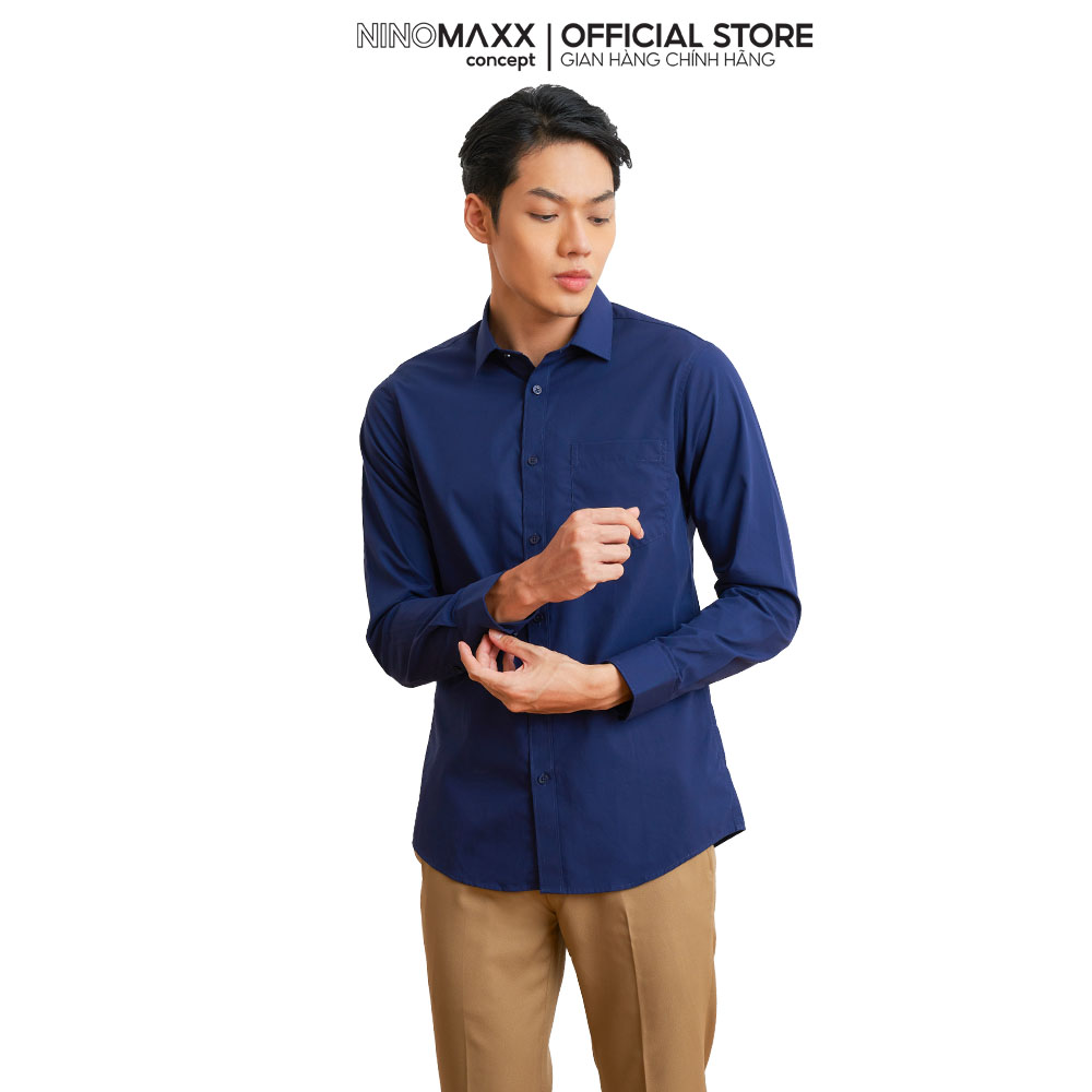 N&amp;M CLUB Áo sơ mi Basic Nam tay dài chất cotton mịn thoáng mát nhiều màu 2104127