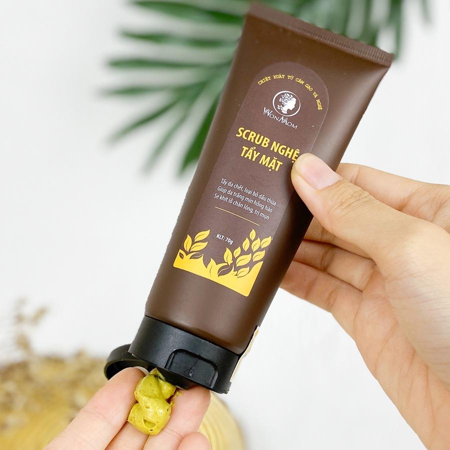 Bộ tẩy tế bào chết toàn diện Wonmom ( 1 Scrub nghệ tẩy mặt + 1 Scrub café tẩy toàn thân )