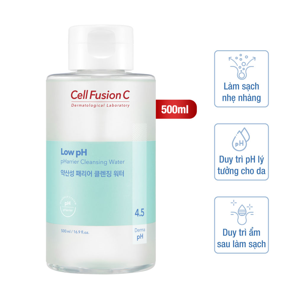 Nước Rửa Mặt Cấp Ẩm Cân Bằng Ph Da Cell Fusion C Low Ph Pharrier Cleansing Water (500ml)