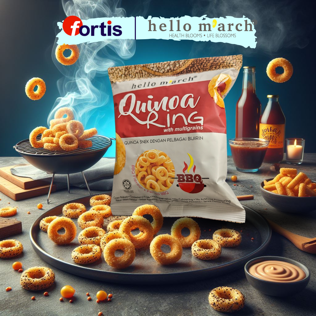 Snack Ngũ Cốc Vị BBQ Hạt Quinoa Hello March Gói 30g