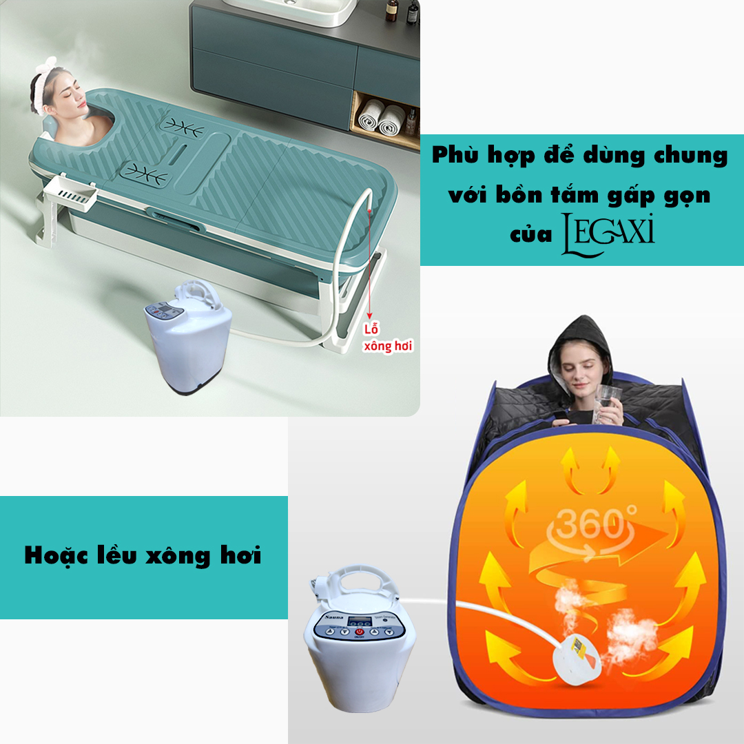 Nồi xông hơi điện tại nhà xông hơi khử trùng thư giãn Spa tại gia tích hợp remote điều khiển từ xa Legaxi