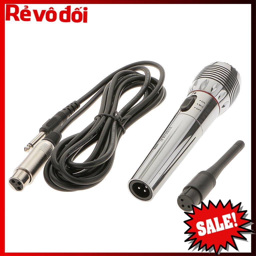 Micro karaoke không dây,  Free ship Mic hát karaoke không dây kết hợp có dây AK 308 cao cấp chống hú