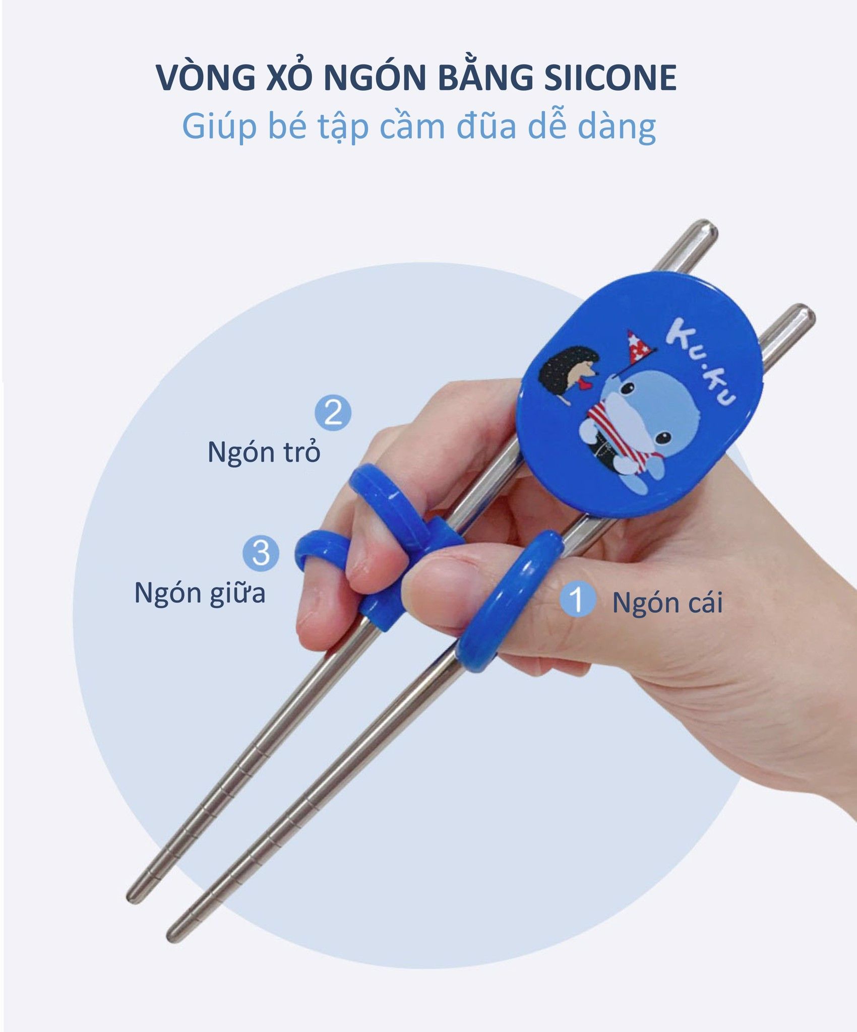 ĐŨA XỎ NGÓN CHO BÉ TẬP ĂN DẶM KUKU KU3039 - 2 YEARS UP