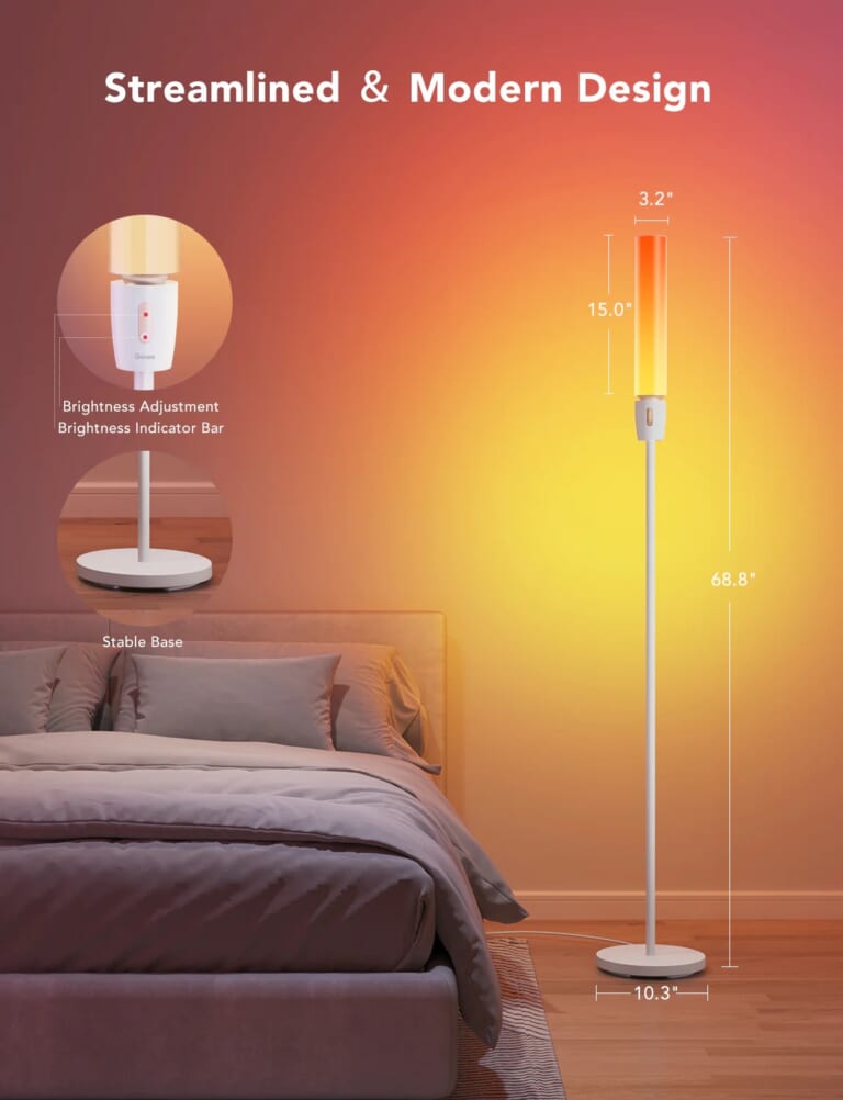 Đèn LED sàn hình trụ Govee RGBICWW Cylinder Floor Lamp H6078 | Với hơn 64 chế độ màu