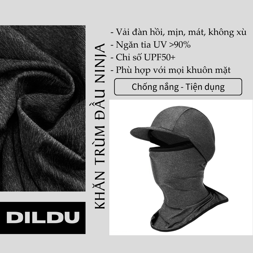 Khăn Trùm Đầu UPF 50+ Ninja Fullface Nón Kết Chống Nắng WU101 - Cản Tia Cực Tím | Phụ kiện chạy xe