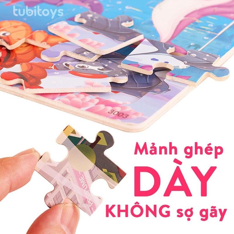 Tranh Xếp Hình bằng gỗ 60 mảnh ghép có tranh mẫu-Đồ chơi cho bé thông minh