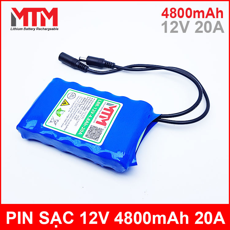 Pin sạc lithium 12V 4800mAh 3S chịu tải 20A MTM chính hãng