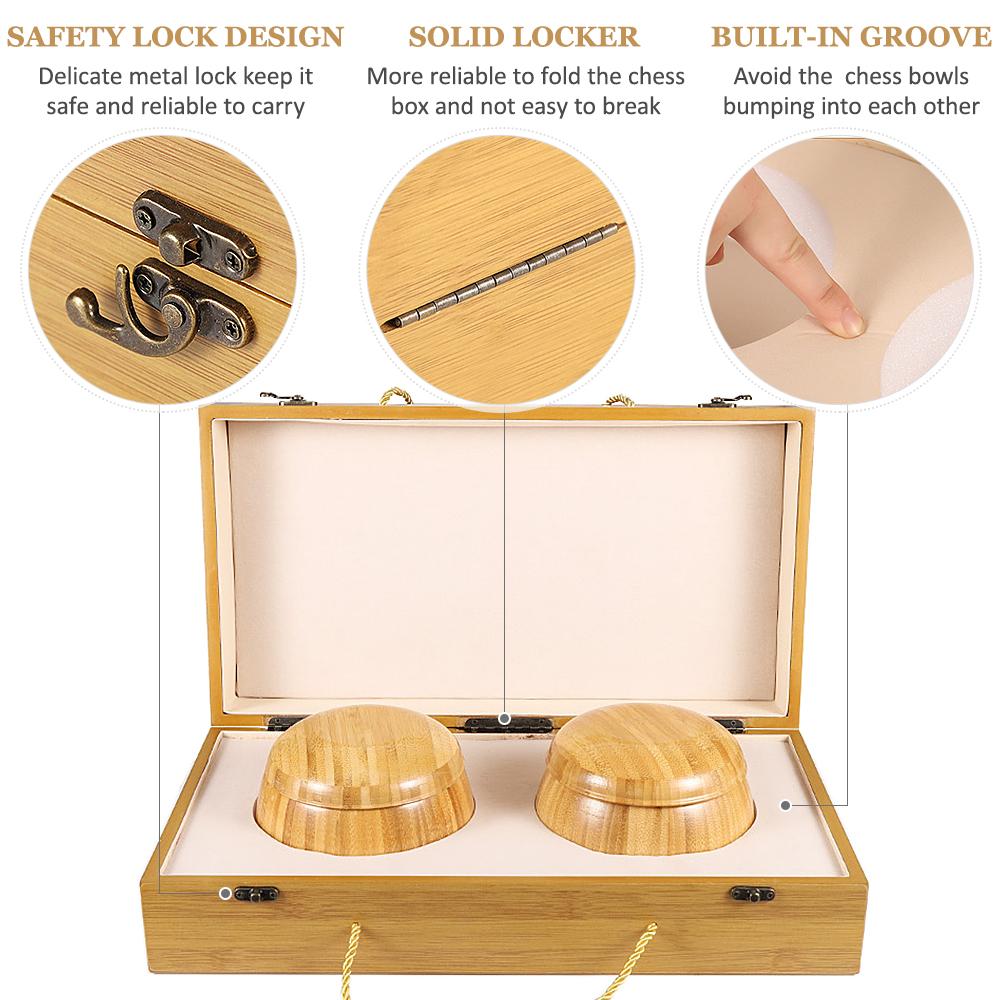 Portable Go Set Wood Go Board Game Set Go Chess Game with Storage Box Classic Chinese Strategy Board Game