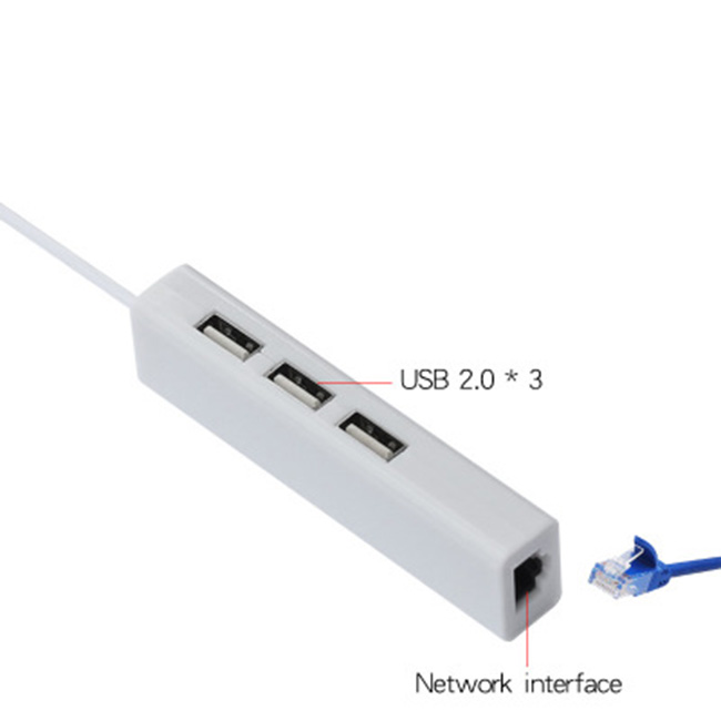 Cáp chuyển đổi USB sang RJ45 100Mbs và 3 cổng USB hàng chính hãng