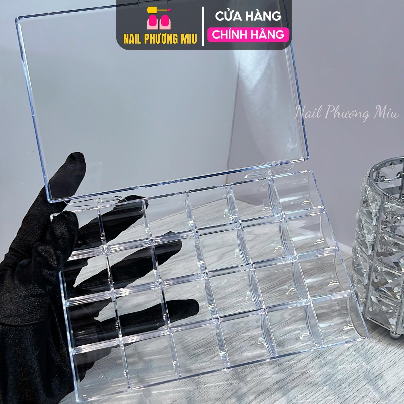 Khay Mica 24 Ô Đựng Charm Đá Nail, Nhựa Cao Cấp, Trong Suốt, Dễ Mang Theo Tiện Lợi, Gọn Nhẹ, Làm Nail Chuyên Nghiệp Lắp Ráp