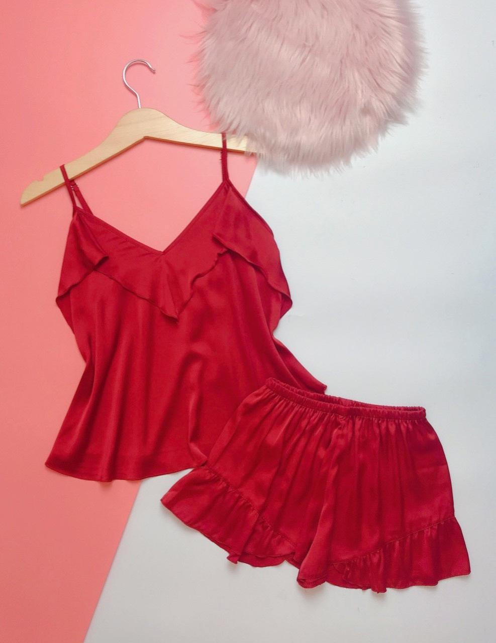 Bộ ngủ lụa cao cấp 2 dây bèo - Nhiều màu