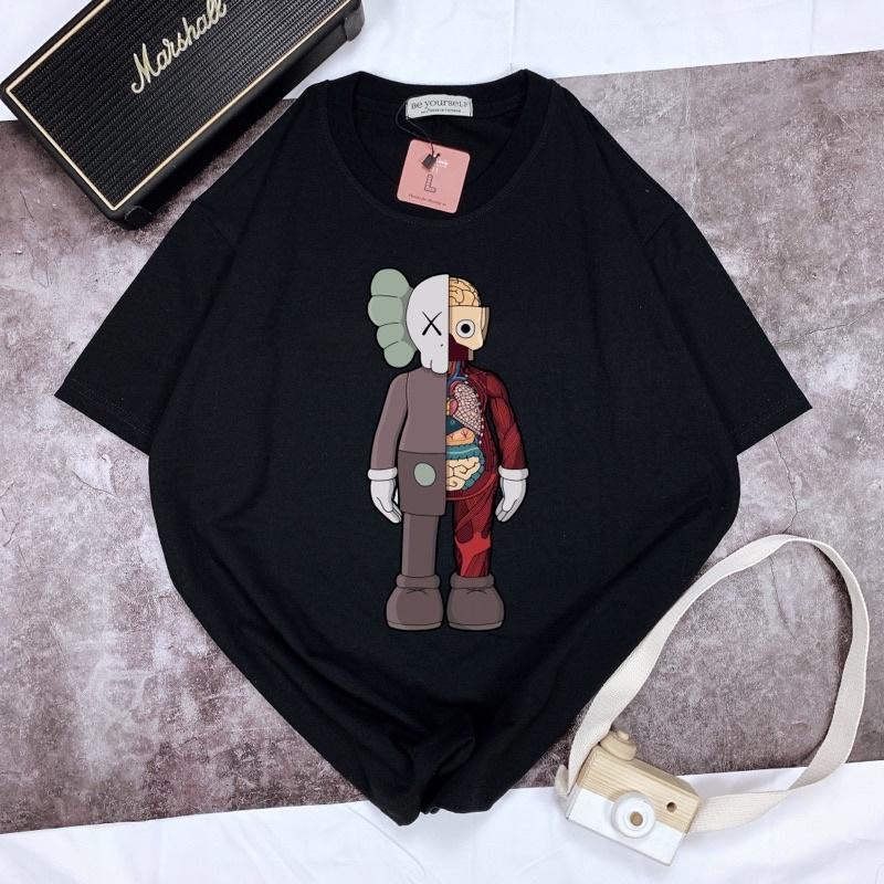 Áo Thun Tay Ngắn UNISEX in Decal KAWS - Hình chụp thật - Số đo ở cuối