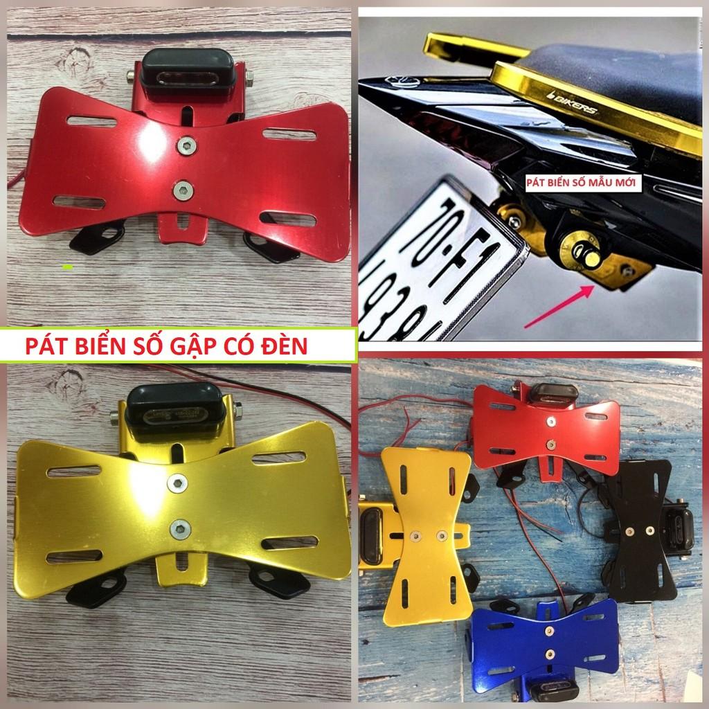 Pát gập biển số có đèn cho ex 155 - 150 lắp chuẩn đẹp loại dày hàng cao câp chống rung lắc