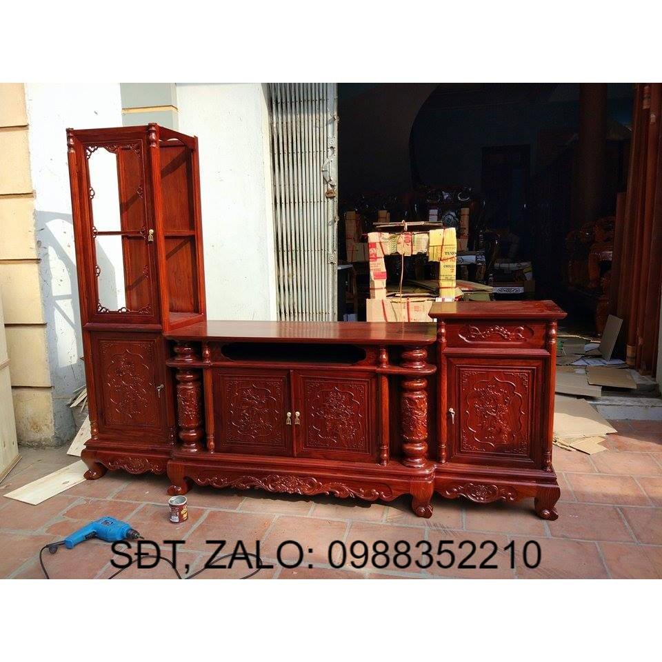 Kệ Tivi Loại Lệch - gỗ hương vân