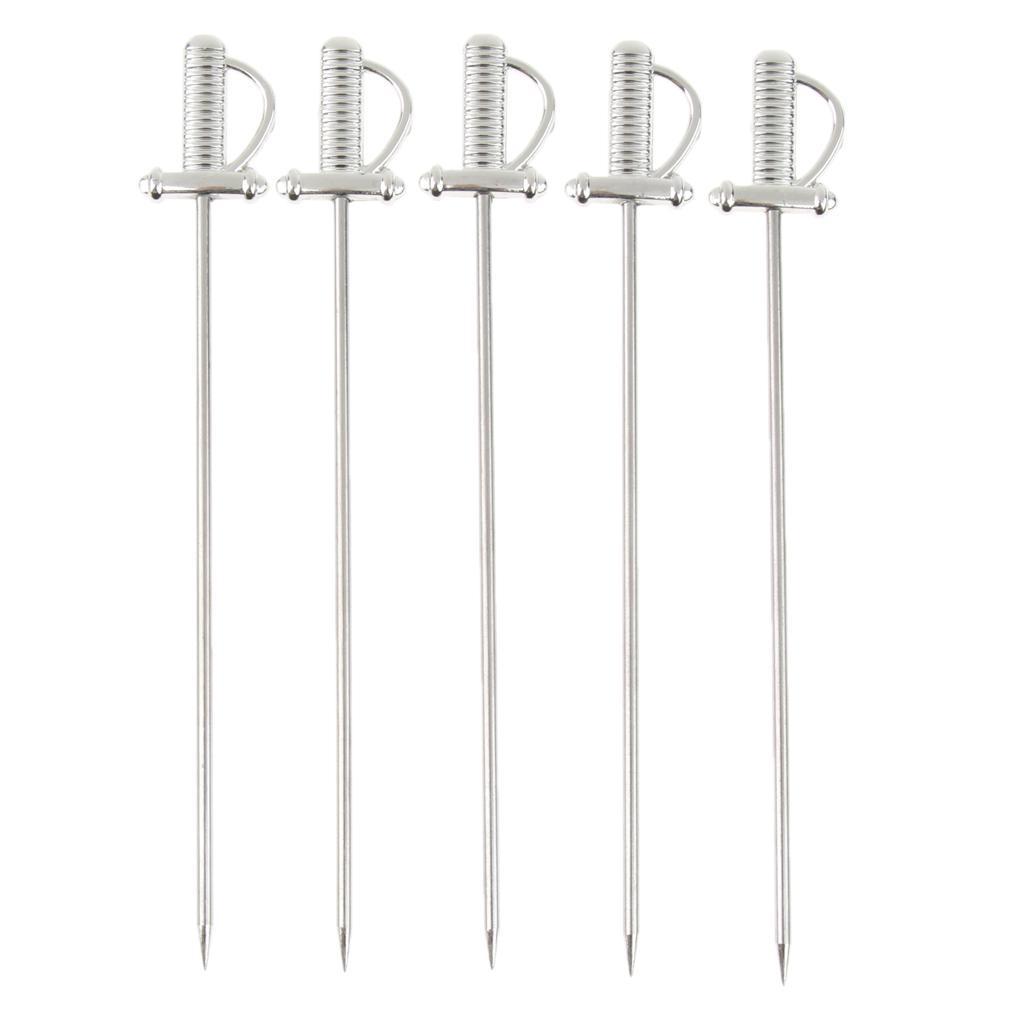 1Pc Stainless Steel Cocktail Pick Fruit Stick Martini Picks Home Bar Tools