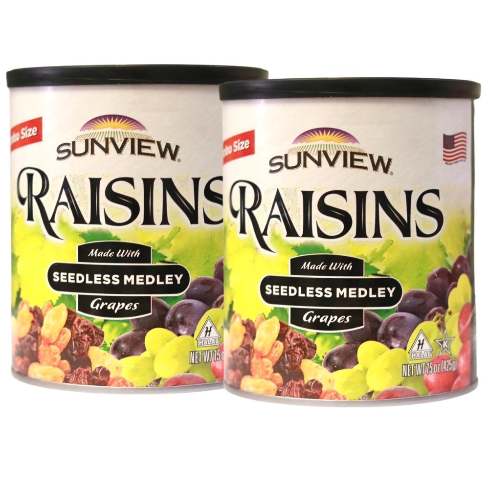 Combo 2 Hộp Nho Khô Mỹ Thập Cẩm Không Hạt Sunview Raisins Seedless Medley 425g