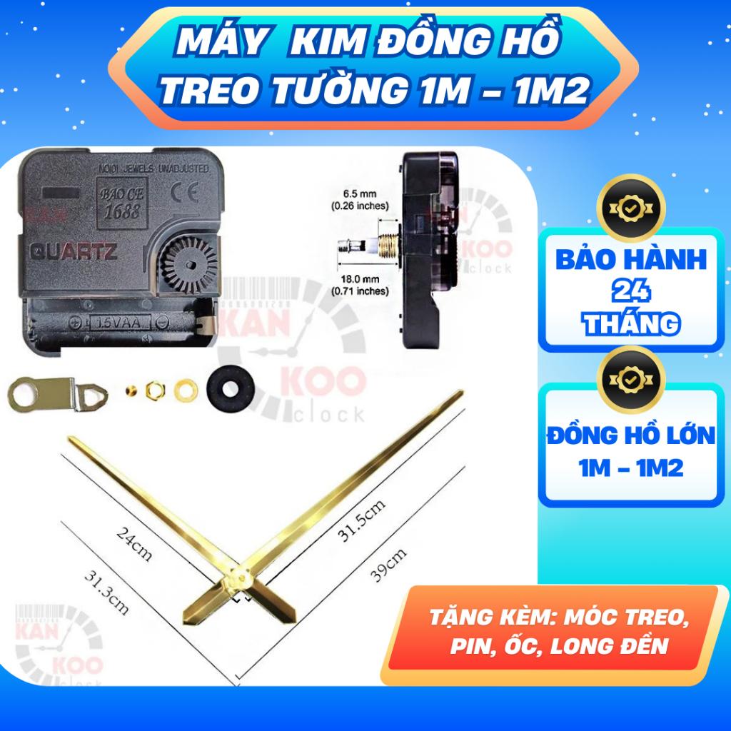 Máy &amp; Kim Đồng Hồ Treo Tường Cỡ Lớn 1M – 1.2M | Bảo Hành 24 Tháng | Phụ Kiện Đầy Đủ