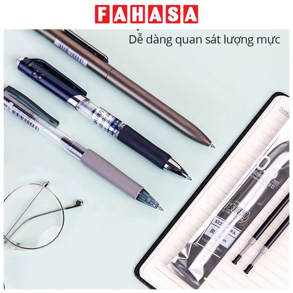 Ruột Bút Gel Dạng Bấm 0.5 mm - Deli S221 - Mực Đen
