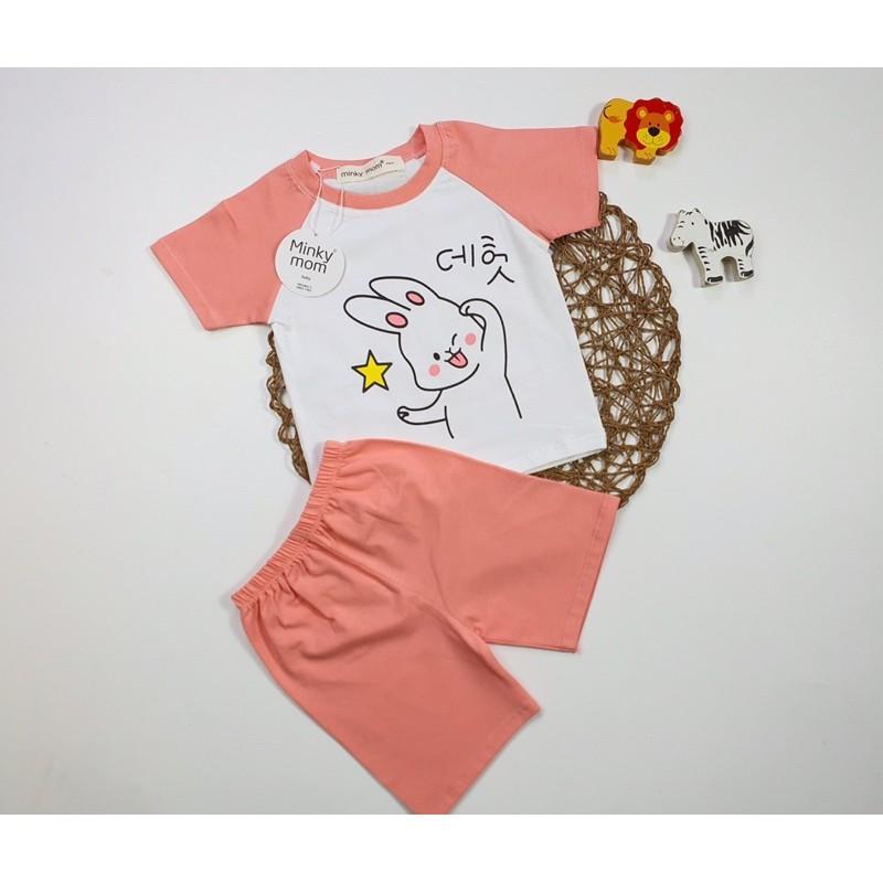 Bộ ngắn tay Minky mom cotton 100% mềm mịn mát cho bé từ 5-19kg