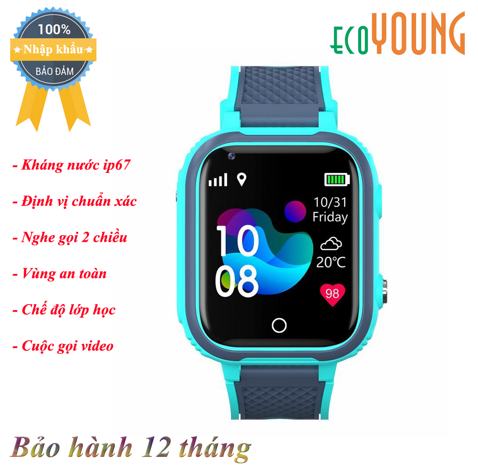 Đồng hồ thông minh trẻ em ecoWATCH S21 4G Video Call (chống nước) - Hàng Nhập Khẩu