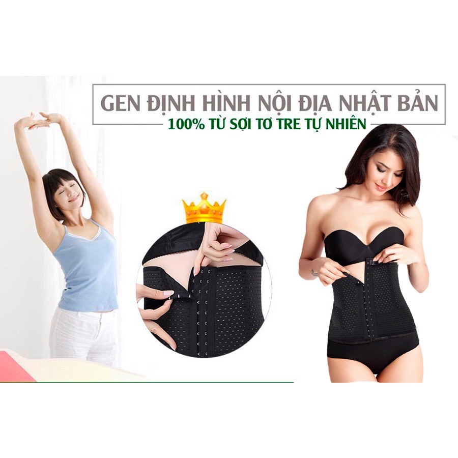 Đai định hình vòng eo Nhật Bản, cotton tre tự nhiên