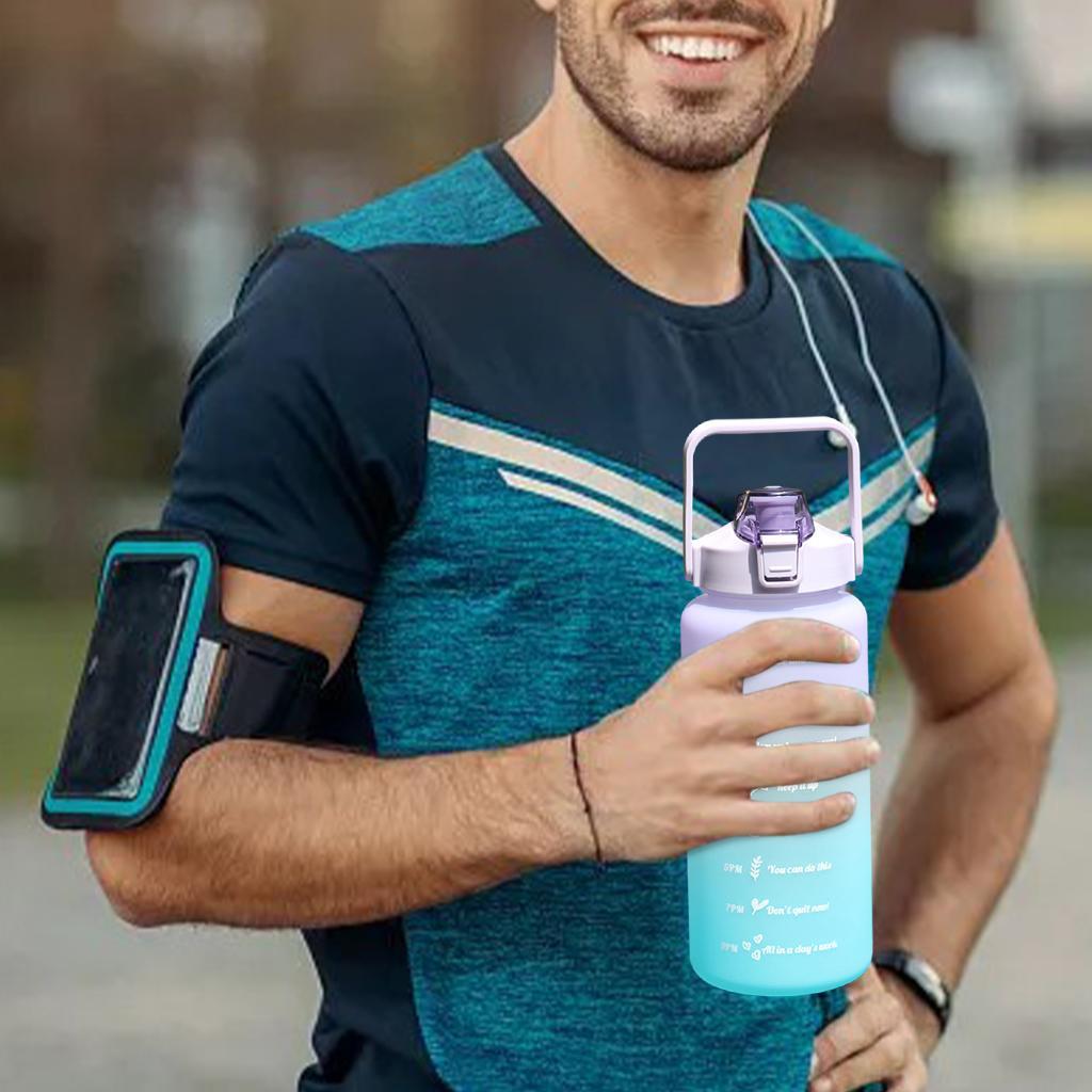 3x Water Bottle BPA Free 68oz 2000ml with Straw Large Capacity for Sport