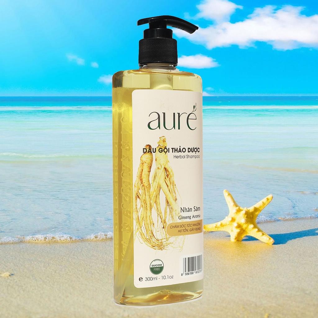 AURÉ, Dầu gội thảo dược, Nhân sâm, Chai 300ml, Chăm sóc tóc nhuộm, Giảm hư tổn, gãy rụng