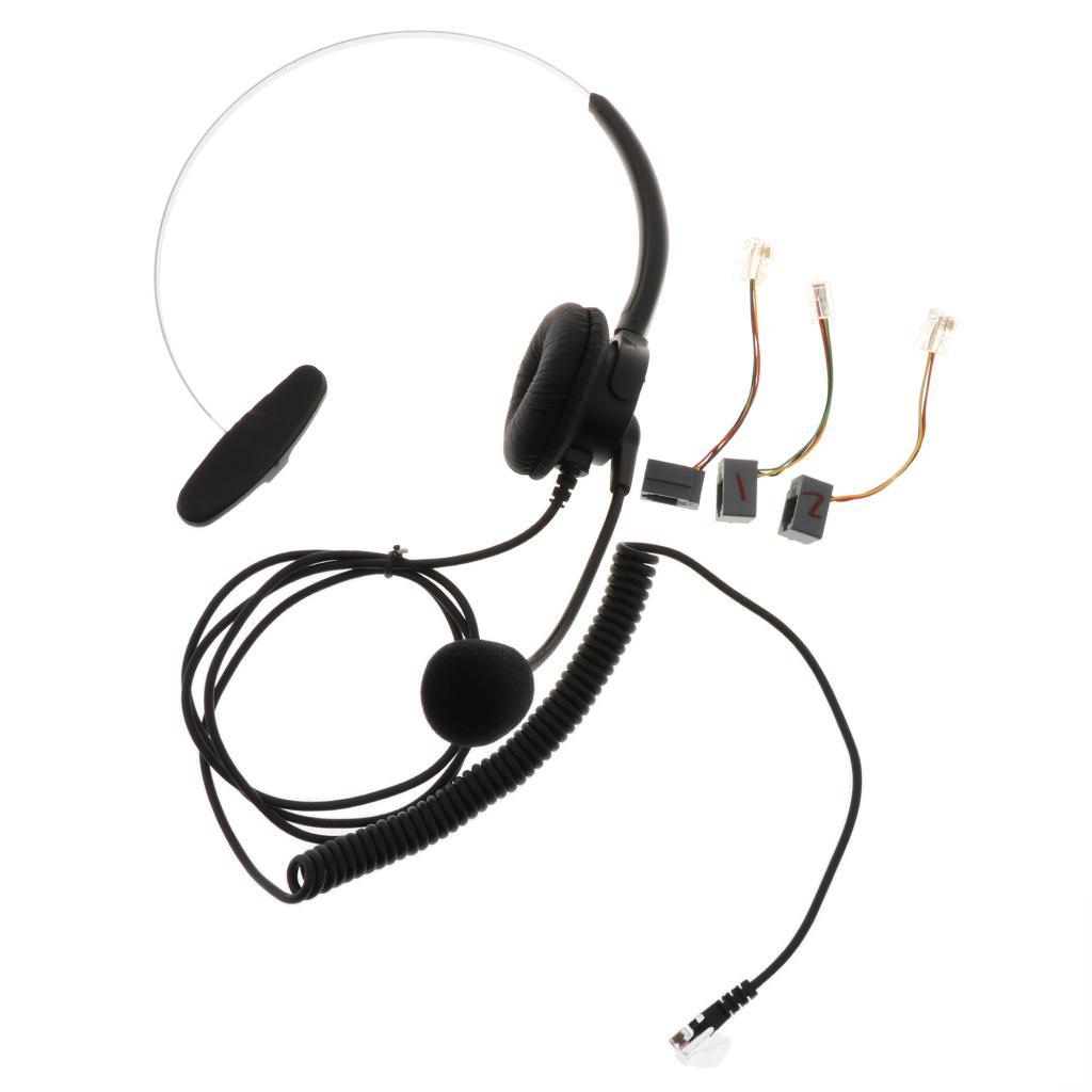3X Call Center Plug Headset Microphone Noise Cancelling Business Headset