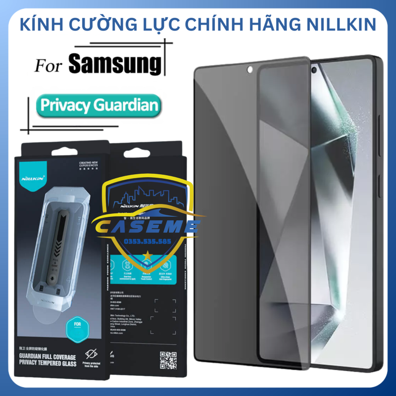 Kính Cường Lực Dành Cho Samsung Galaxy S25 Ultra Full Màn Hình Chống Nhìn Trộm Nillkin Guardian  - Hàng Nhập Khẩu