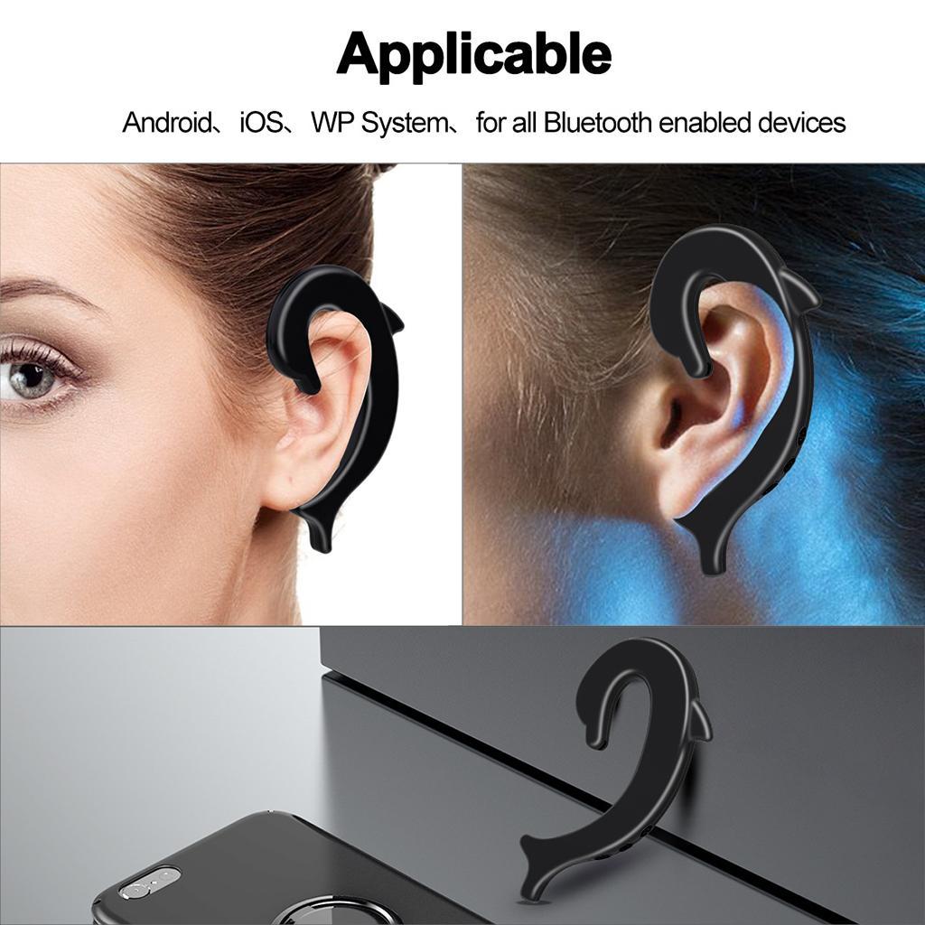 Dolphin Shape Ear Hook Bluetooth Headset Wireless Headphone with Mic