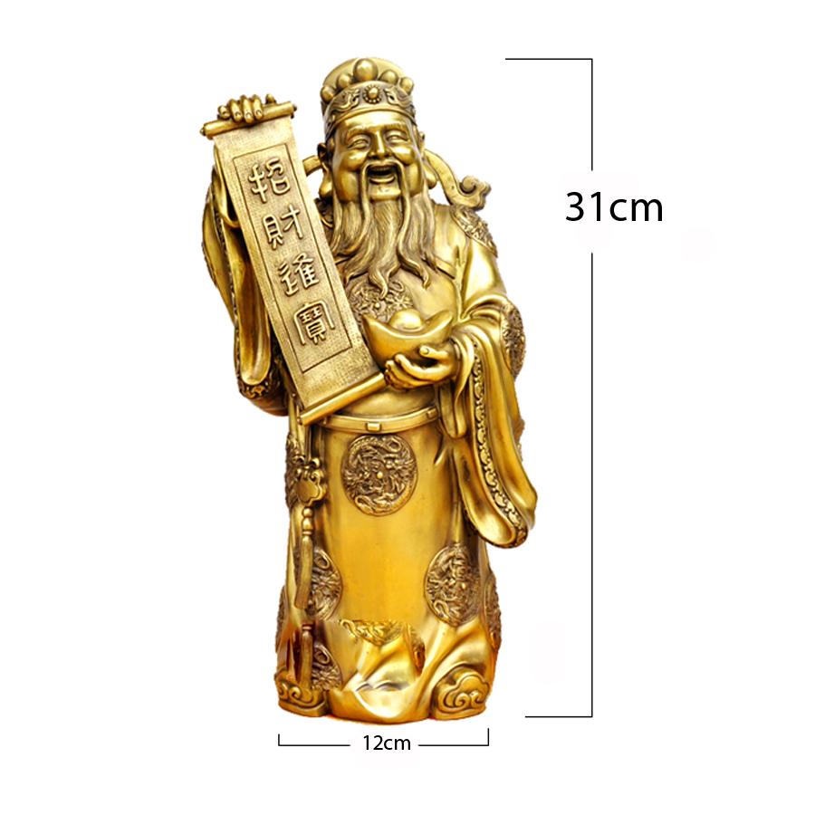 Tượng thần tài Tài Bạch Minh Quân bằng đồng thau cỡ đại