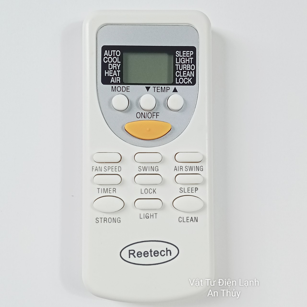 Remote máy lạnh REETECH nút nguồn vàng - Điều khiển máy lạnh REETECH - Remote điều hòa REETECH - Điều khiển điều hòa