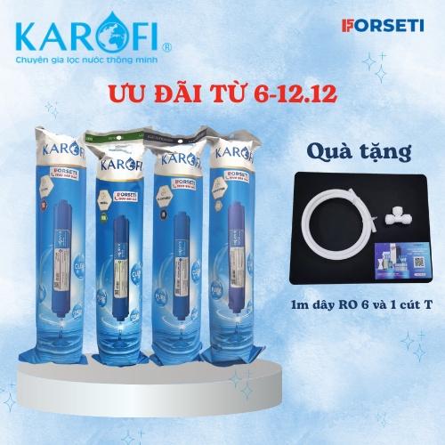 Combo 4 lõi lọc nước chức năng Karofi 5,6,7.8 chính hãng ( GAC-T33, Khoáng đá, Hồng ngoại xa, Nano bạc ) - Hàng Chính Hãng