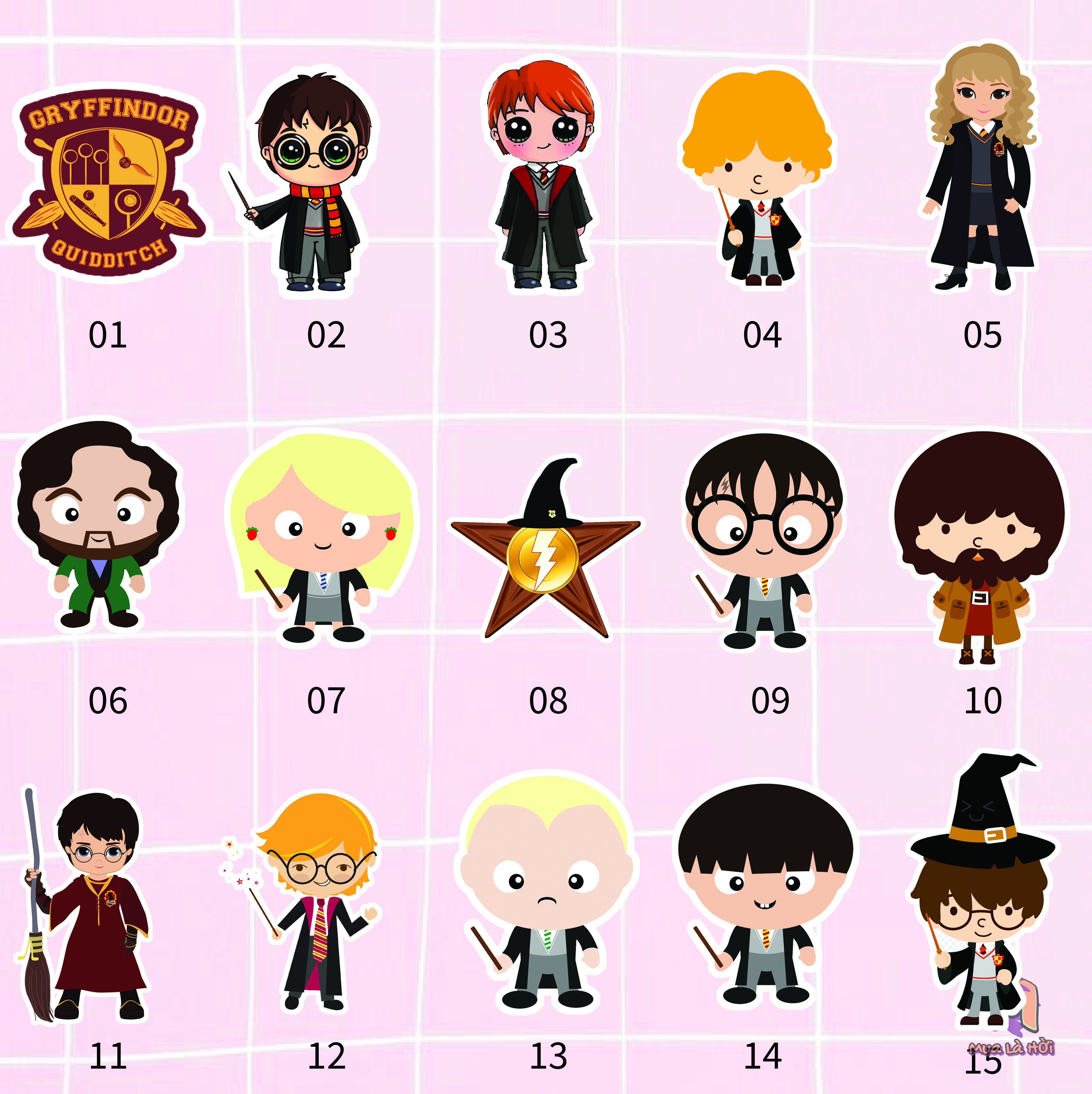 Miếng dán Stickers chủ đề Harry Potter