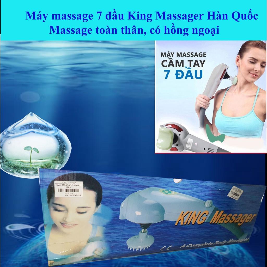 Máy Massage Cầm Tay - Máy Mát Xa Cầm Tay 7 Đầu Hồng Ngoại King Massager