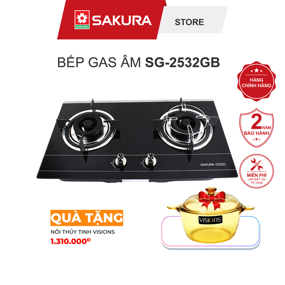 BẾP GAS ÂM SAKURA SG-2532GB - Hàng chính hãng