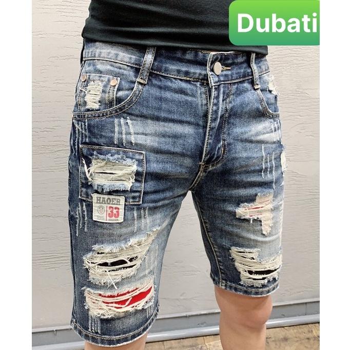 QUẦN SỌT SHORT LỬNG JEAN NAM CHẤT BÒ XANH LÓT VẢI ĐỎ KIỂU MỚI NHẬT BẢN CAO CẤP- DB 31- DUBATI FASHION