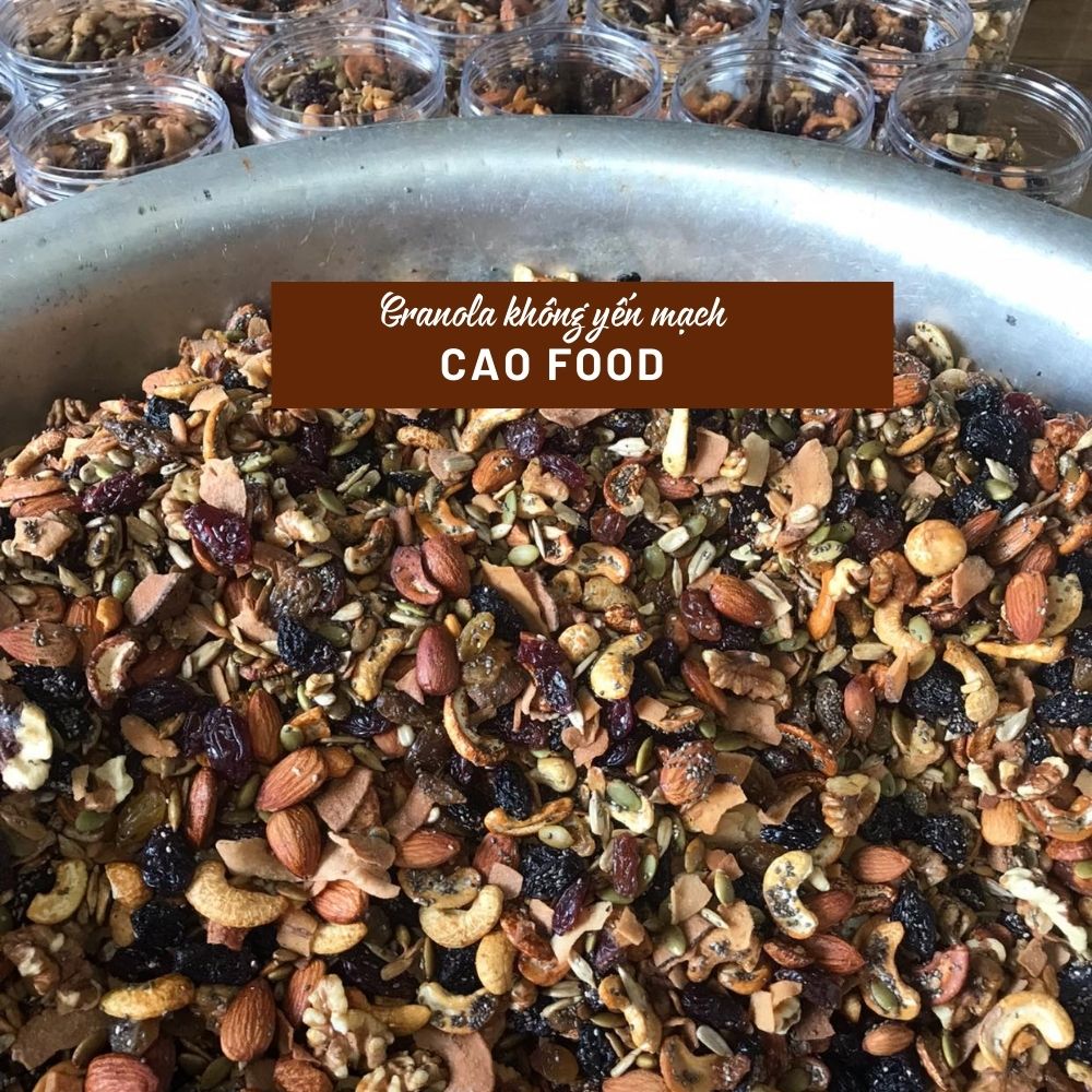 Granola siêu hạt không yến mạch nướng mật ong CAO Food từ hạt dinh dưỡng cao cấp 100% không đường