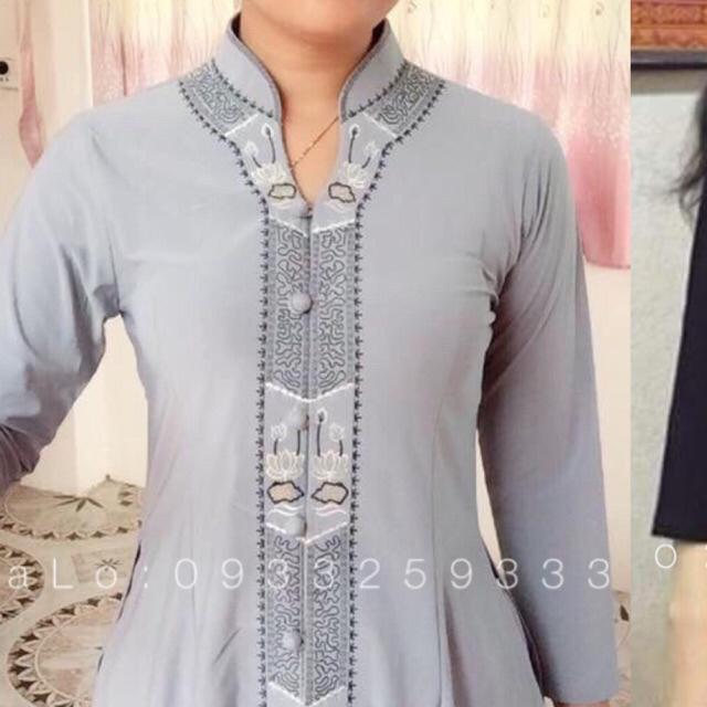 ĐỒ LAM # CỔ TÀU THÊU LẮC SEN