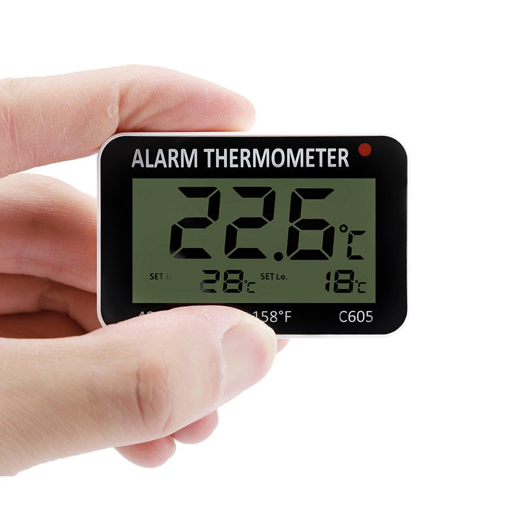 Wall Mounted Digital LCD Display Thermometer Fridge Temperature Alarm Meter