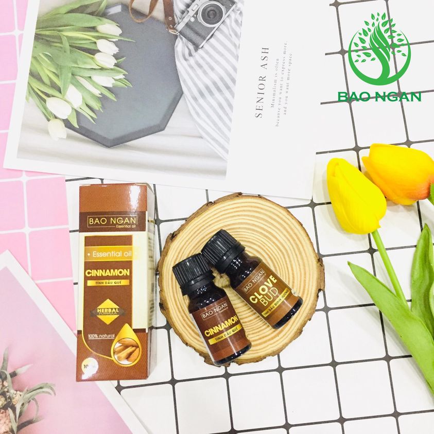 Tinh Dầu Quế Nguyên Chất 100% Bảo Ngân Lọ 10 ml Hỗ Trợ Điều Trị Các Vấn Đề Đau Nhức Xương Khớp, Cảm, Ho, Tiêu Hóa, Stress, Mất Ngủ,... Có Công Bố Và Kiểm Định Chất Lượng